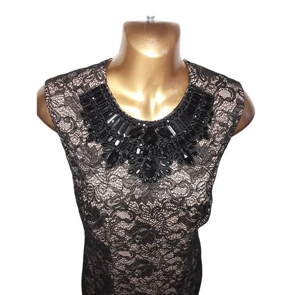 NWT Haute Hippie Sz 6 Embellished Lace Sheath Dress $495 - Picture 2 of 8